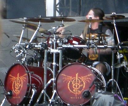 Chris Adler Lamb of God palying drums
