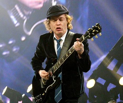 Angus young on guitar