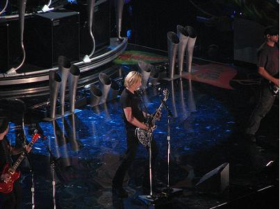 Chad Kroeger playing guitar with Nickelback