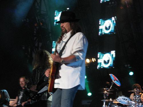 Gary playing guitar with Lynyrd Skynyrd