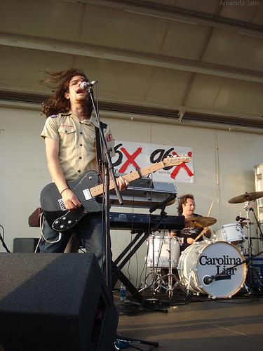 Jim on guitar with Carolina Liar