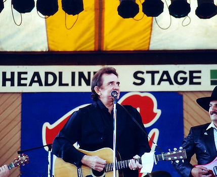 Johnny Cash playing guitar