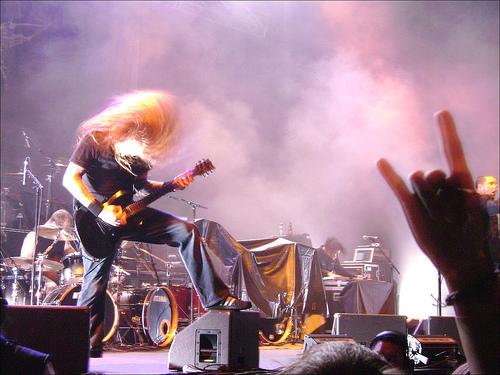 Matt playing guitar with Chimaira