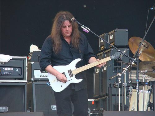 Michael Romeo playing guitar on stage