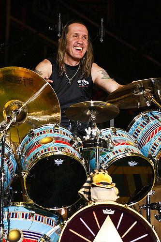 Nicko McBrain playing drums