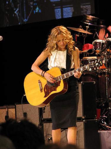 Sheryl on guitar