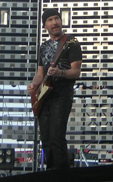 The Edge with U2 on guitar