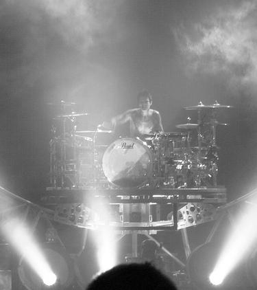 Tommy Lee drum set on stage