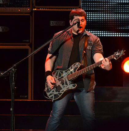 Wolfgang Van Halen playing bass guitar